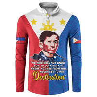 Philippines Filipinos Button Sweatshirt Jose Rizal Flag Style