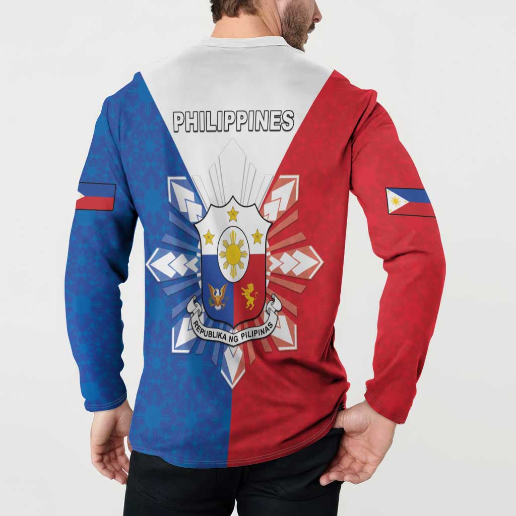 Philippines Filipinos Button Sweatshirt Jose Rizal Flag Style