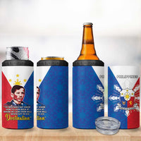 Philippines Filipinos 4 in 1 Can Cooler Tumbler Jose Rizal Flag Style