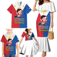 Philippines Filipinos Family Matching Mermaid Dress and Hawaiian Shirt Jose Rizal Flag Style