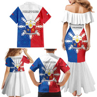 Philippines Filipinos Family Matching Mermaid Dress and Hawaiian Shirt Jose Rizal Flag Style