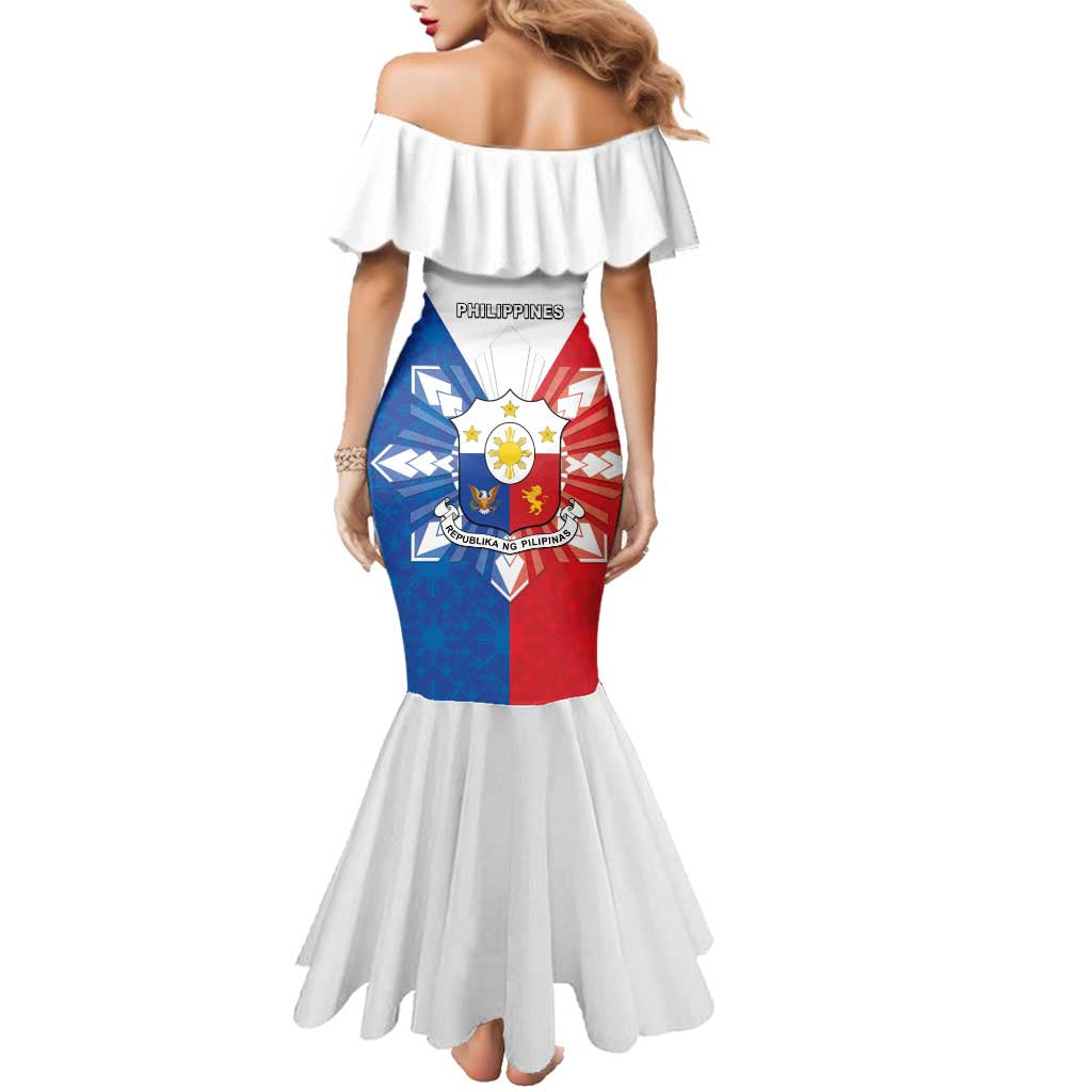 Philippines Filipinos Family Matching Mermaid Dress and Hawaiian Shirt Jose Rizal Flag Style