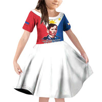 Philippines Filipinos Family Matching Off Shoulder Short Dress and Hawaiian Shirt Jose Rizal Flag Style