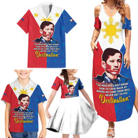 Philippines Filipinos Family Matching Summer Maxi Dress and Hawaiian Shirt Jose Rizal Flag Style