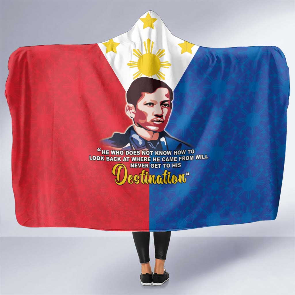 Philippines Filipinos Hooded Blanket Jose Rizal Flag Style