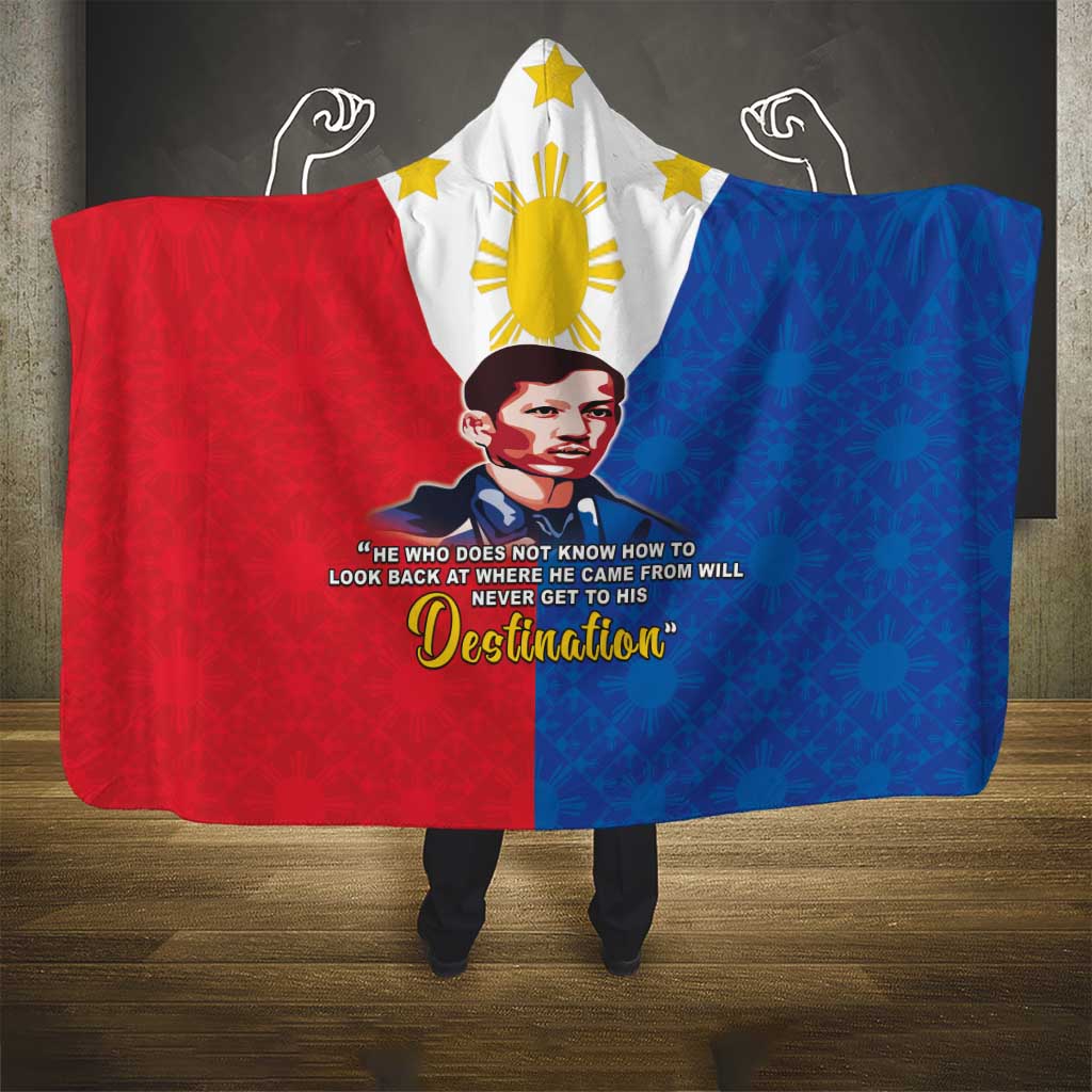 Philippines Filipinos Hooded Blanket Jose Rizal Flag Style