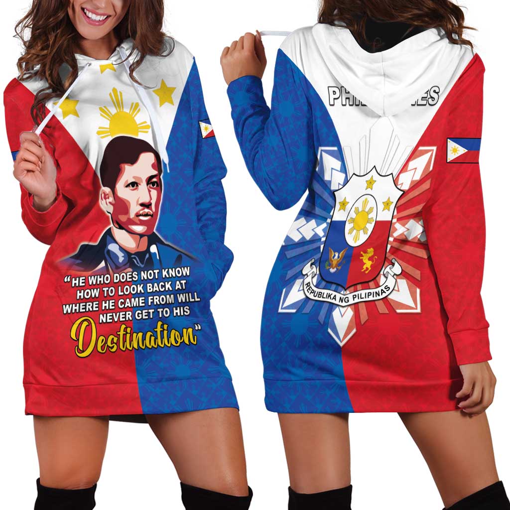 Philippines Filipinos Hoodie Dress Jose Rizal Flag Style