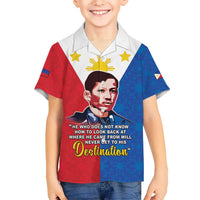 Philippines Filipinos Kid Hawaiian Shirt Jose Rizal Flag Style
