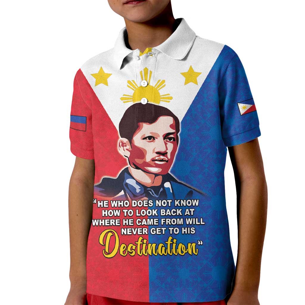 Philippines Filipinos Kid Polo Shirt Jose Rizal Flag Style