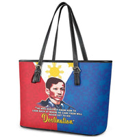 Philippines Filipinos Leather Tote Bag Jose Rizal Flag Style