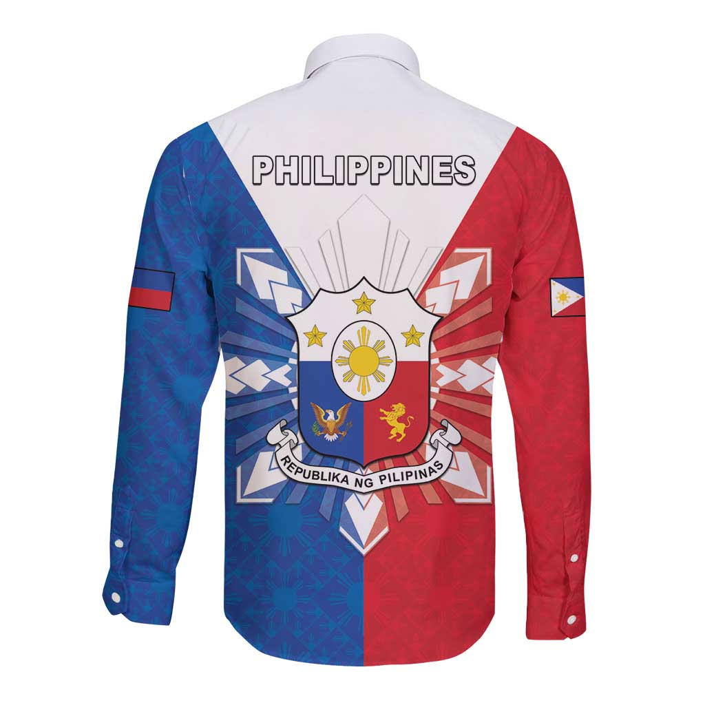 Philippines Filipinos Long Sleeve Button Shirt Jose Rizal Flag Style