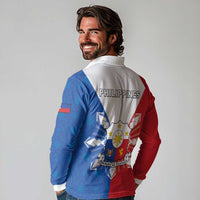 Philippines Filipinos Long Sleeve Polo Shirt Jose Rizal Flag Style