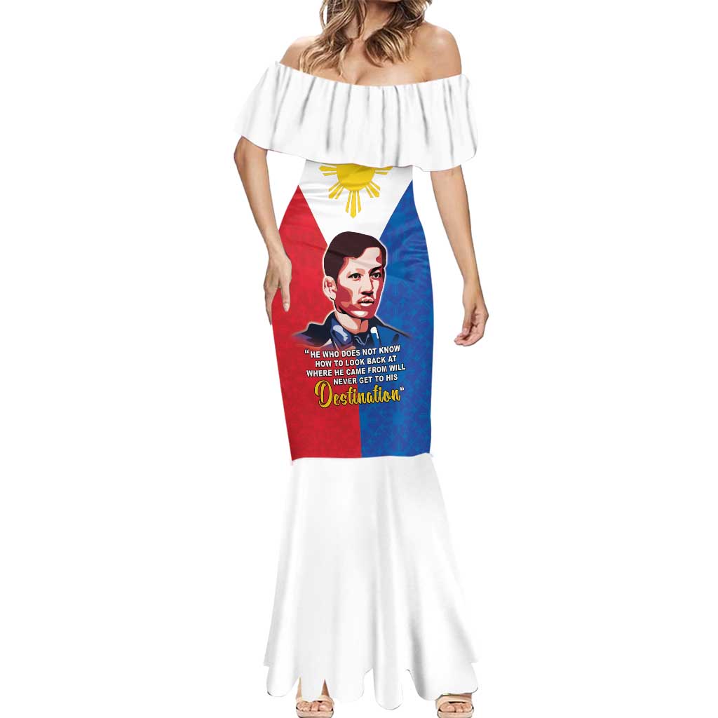 Philippines Filipinos Mermaid Dress Jose Rizal Flag Style