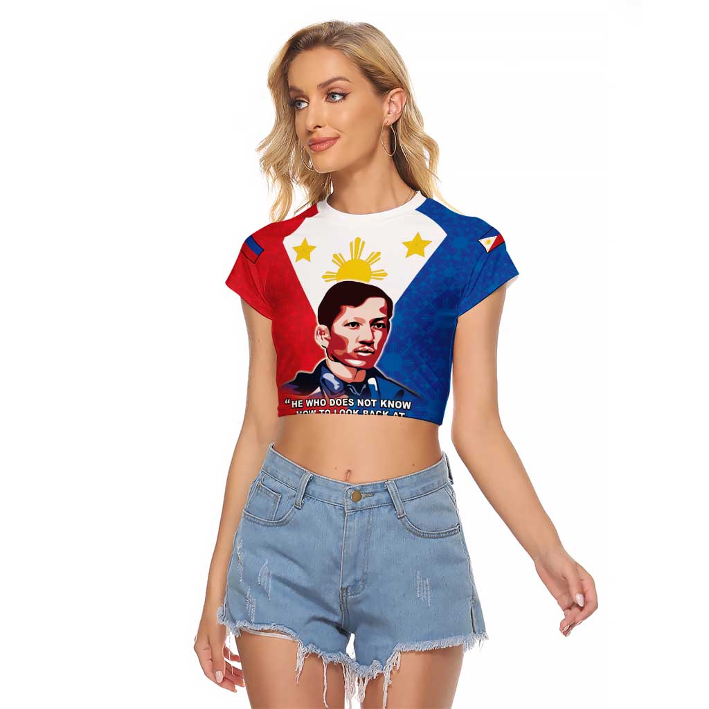Philippines Filipinos Raglan Cropped T Shirt Jose Rizal Flag Style