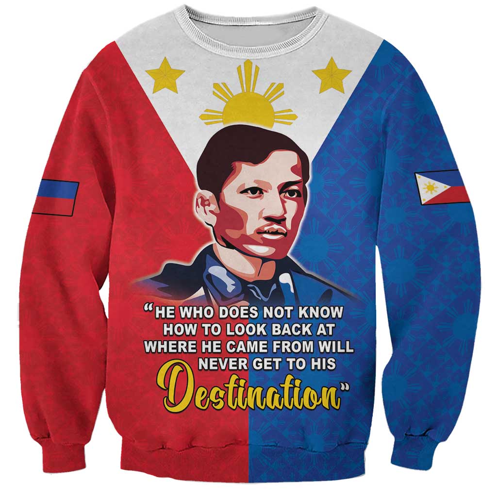 Philippines Filipinos Sweatshirt Jose Rizal Flag Style
