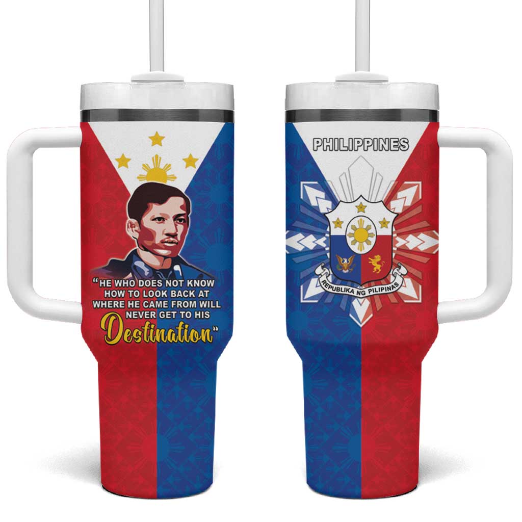 Philippines Filipinos Tumbler With Handle Jose Rizal Flag Style