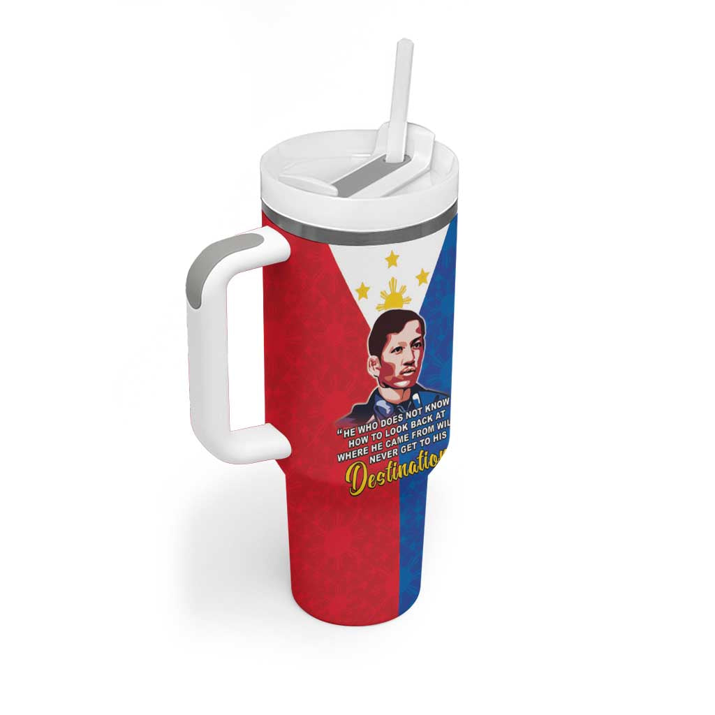 Philippines Filipinos Tumbler With Handle Jose Rizal Flag Style