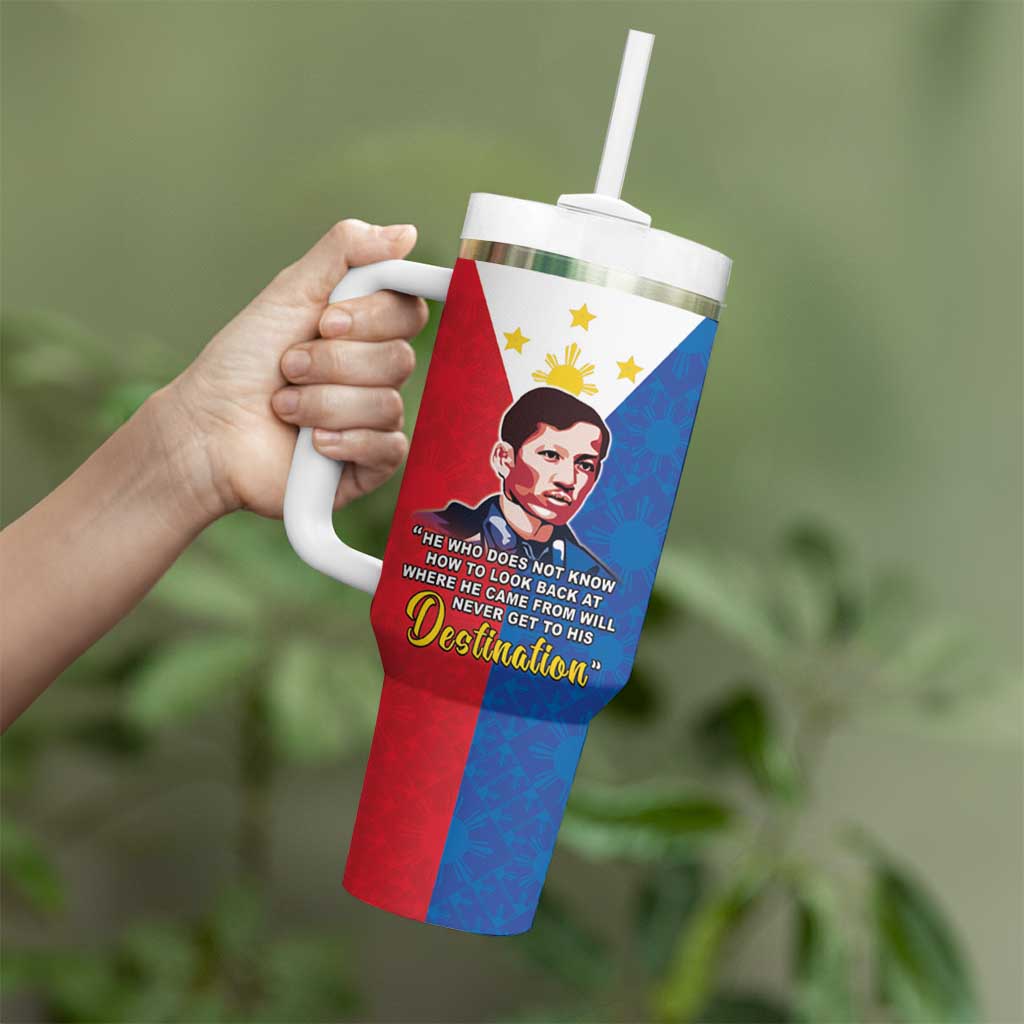 Philippines Filipinos Tumbler With Handle Jose Rizal Flag Style