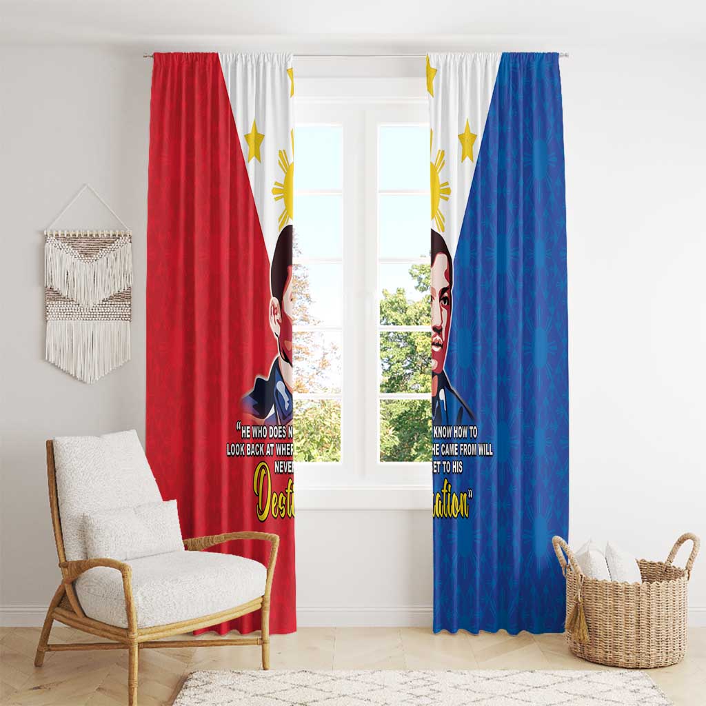 Philippines Filipinos Window Curtain Jose Rizal Flag Style