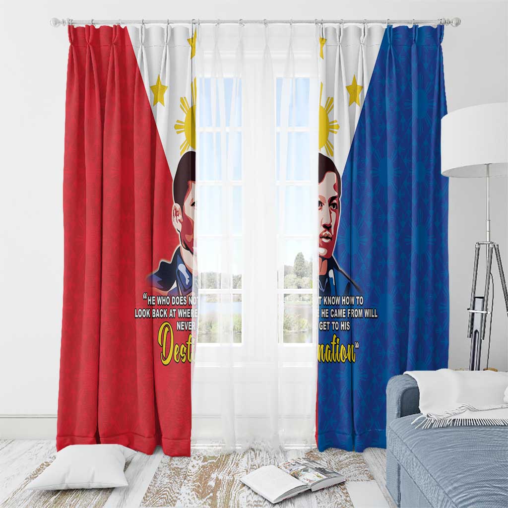 Philippines Filipinos Window Curtain Jose Rizal Flag Style