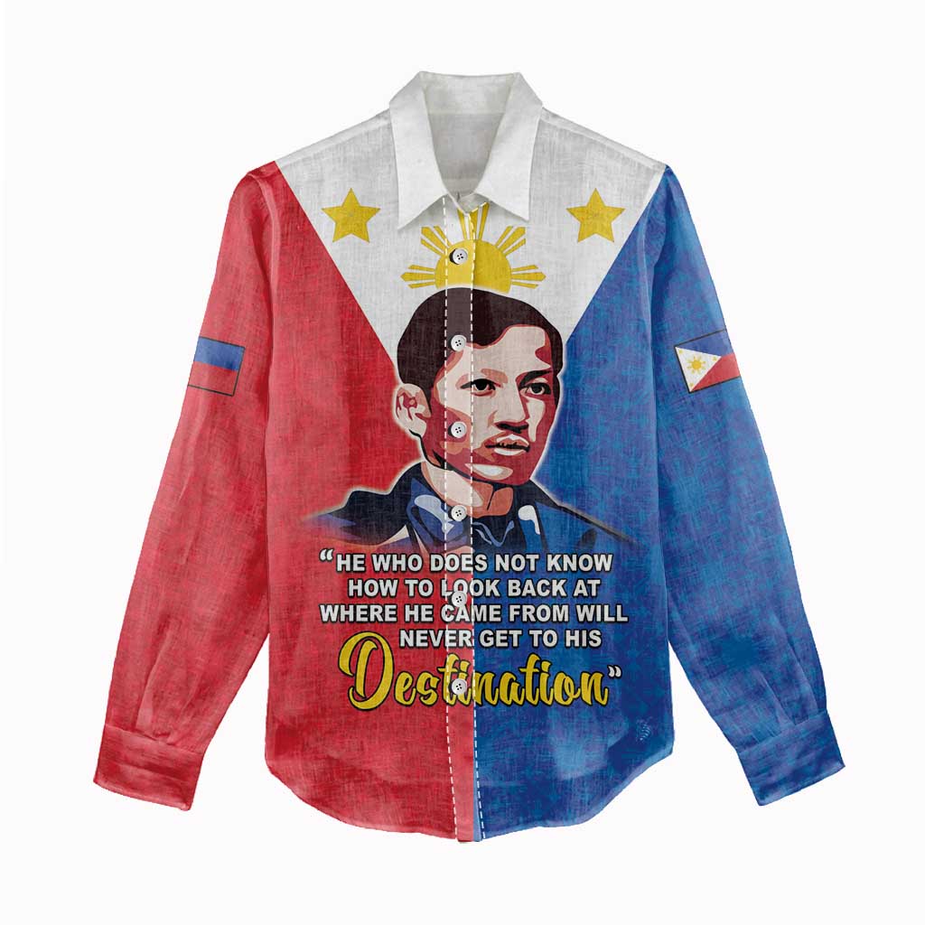 Philippines Filipinos Women Casual Shirt Jose Rizal Flag Style