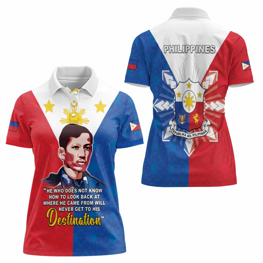 Philippines Filipinos Women Polo Shirt Jose Rizal Flag Style