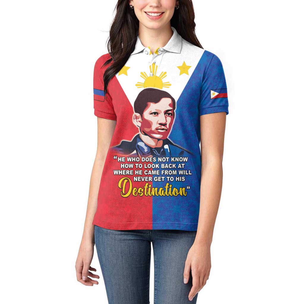 Philippines Filipinos Women Polo Shirt Jose Rizal Flag Style