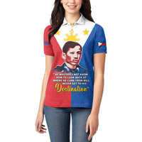 Philippines Filipinos Women Polo Shirt Jose Rizal Flag Style