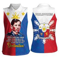 Philippines Filipinos Women Sleeveless Polo Shirt Jose Rizal Flag Style