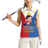 Philippines Filipinos Women Sleeveless Polo Shirt Jose Rizal Flag Style