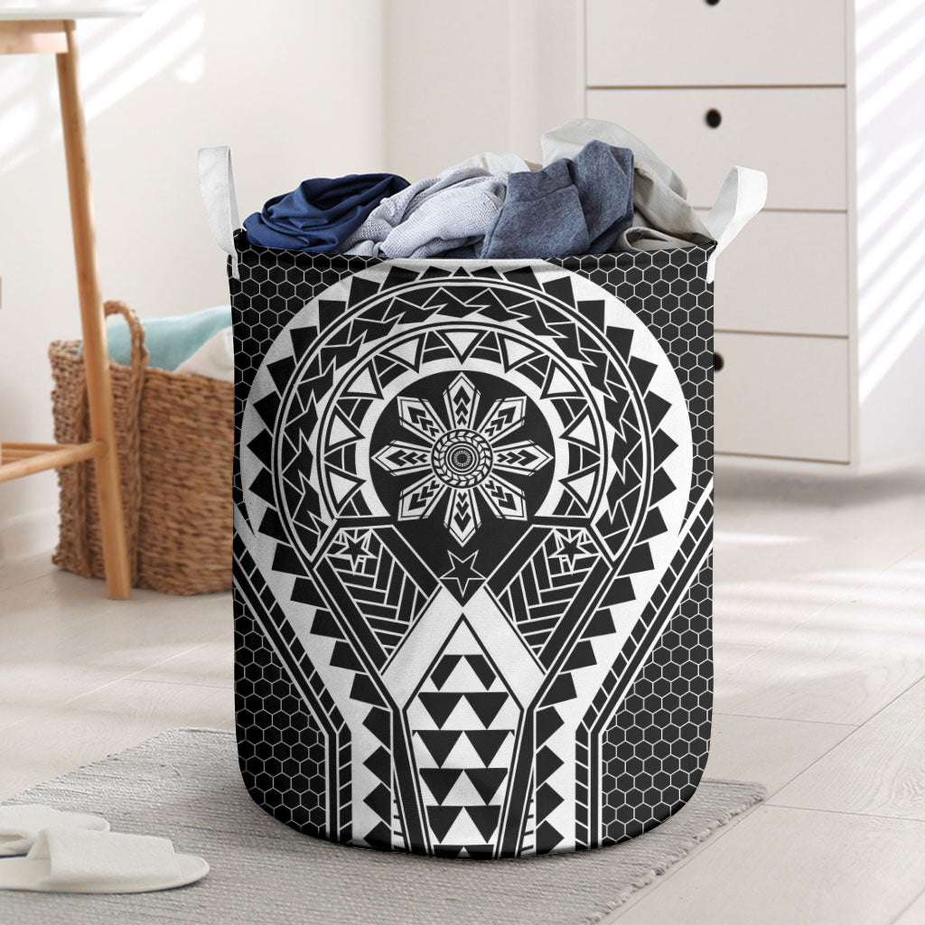 Philippines Batok Tribal Inspired Tattoo Black Laundry Basket
