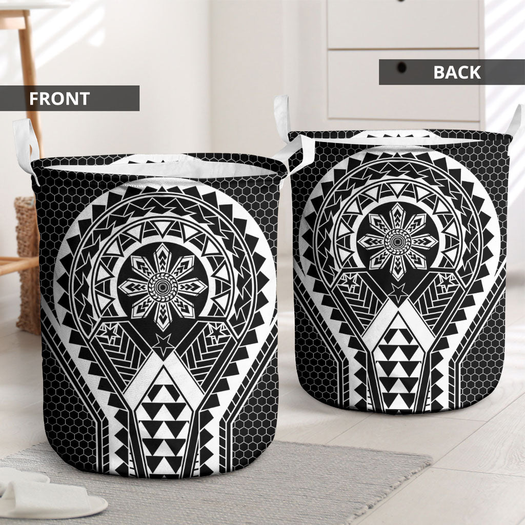 Philippines Batok Tribal Inspired Tattoo Black Laundry Basket