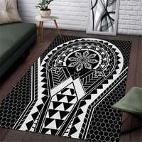 Philippines Batok Tribal Inspired Tattoo Black Area Rug