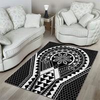 Philippines Batok Tribal Inspired Tattoo Black Area Rug