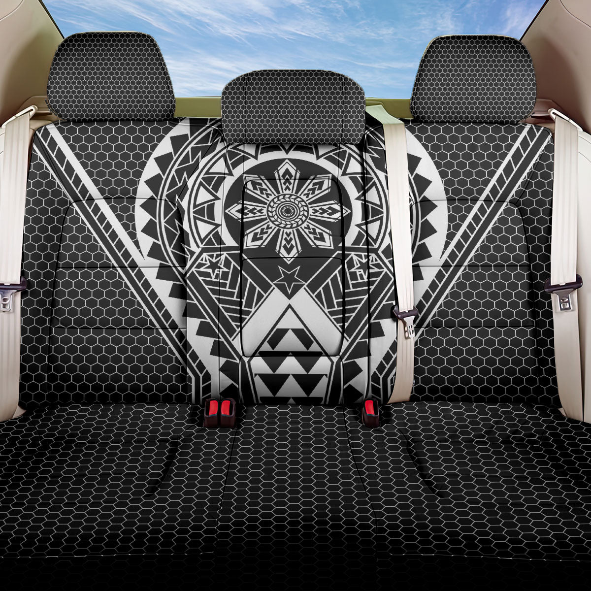 Philippines Batok Tribal Inspired Tattoo Black Back Car Seat Cover