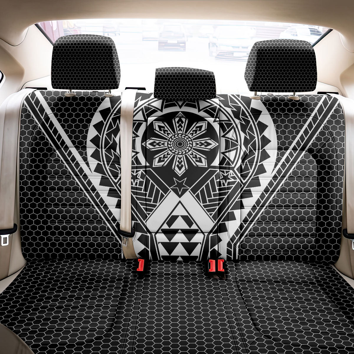 Philippines Batok Tribal Inspired Tattoo Black Back Car Seat Cover