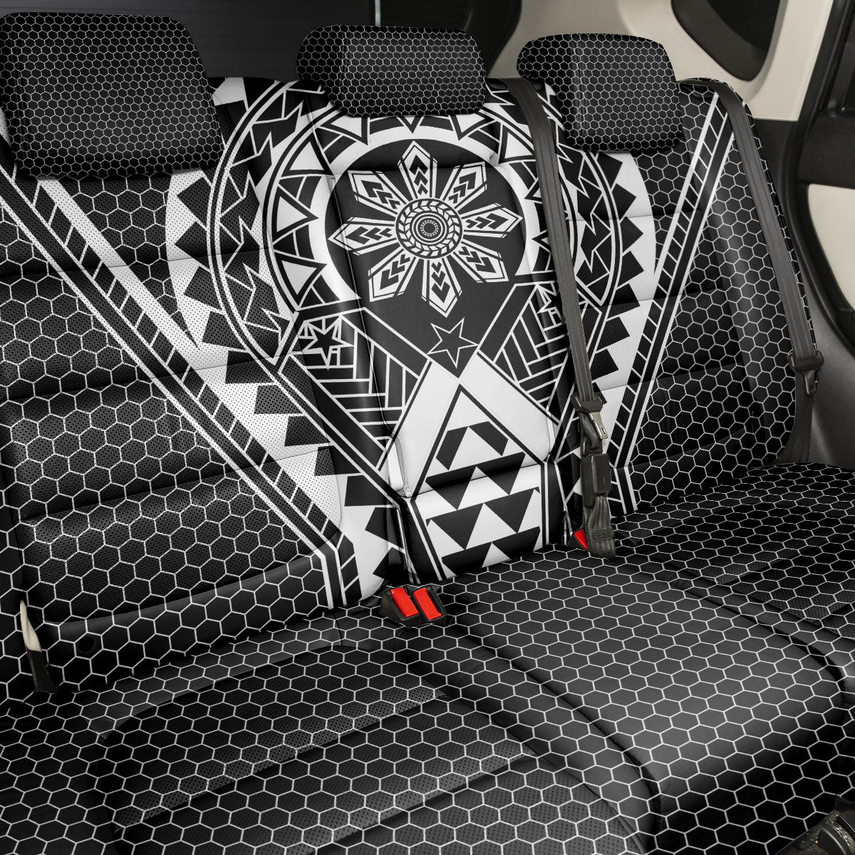 Philippines Batok Tribal Inspired Tattoo Black Back Car Seat Cover
