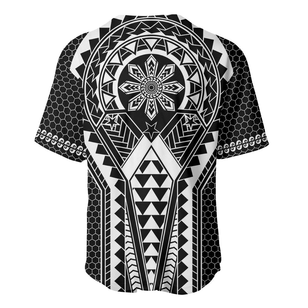 Philippines Batok Tribal Inspired Tattoo Black Baseball Jersey