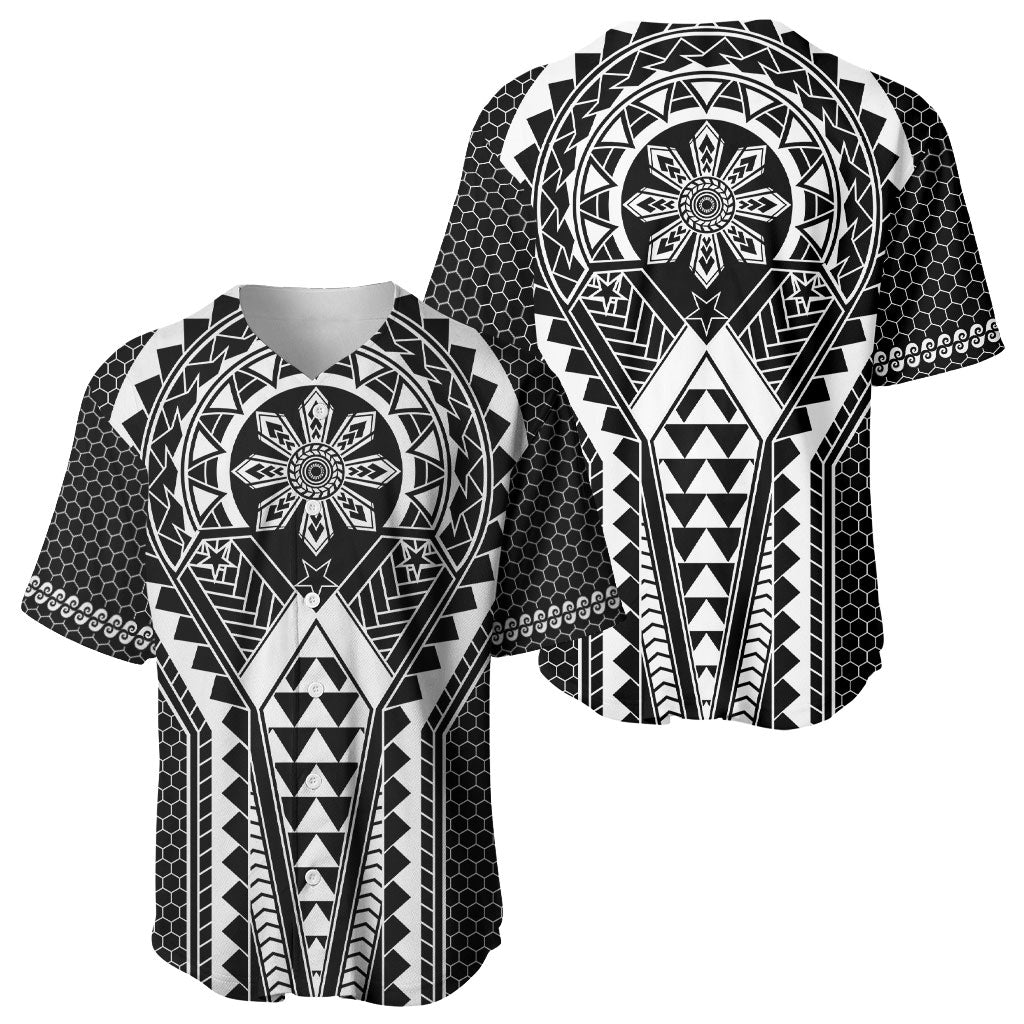 Philippines Batok Tribal Inspired Tattoo Black Baseball Jersey