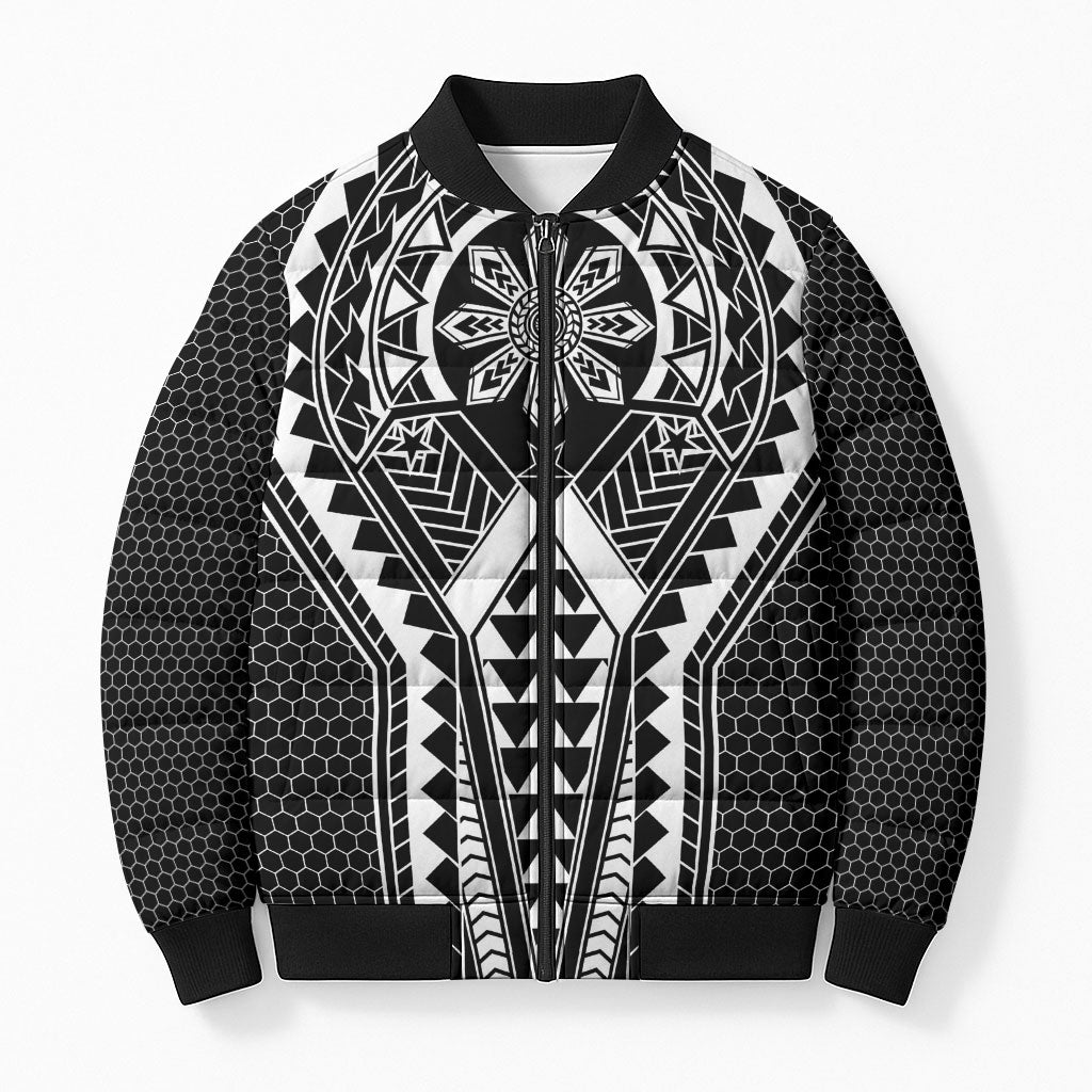 Philippines Batok Tribal Inspired Tattoo Black Bomber Puffer Jacket
