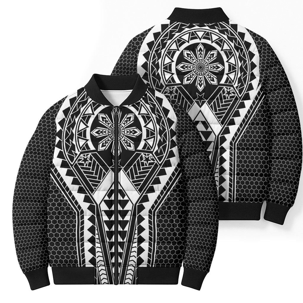 Philippines Batok Tribal Inspired Tattoo Black Bomber Puffer Jacket