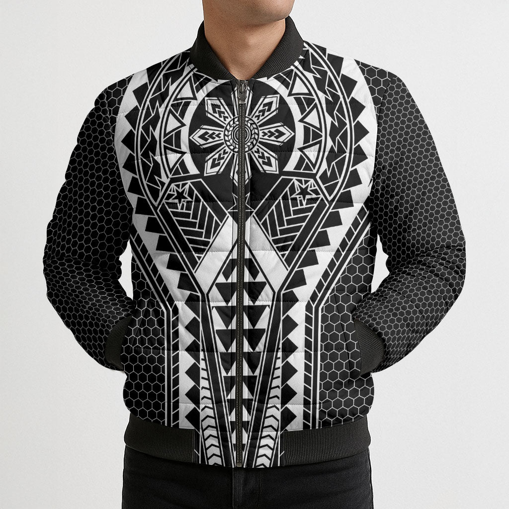 Philippines Batok Tribal Inspired Tattoo Black Bomber Puffer Jacket