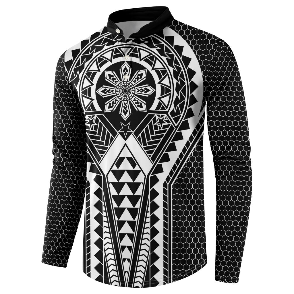 Philippines Batok Tribal Inspired Tattoo Black Button Sweatshirt