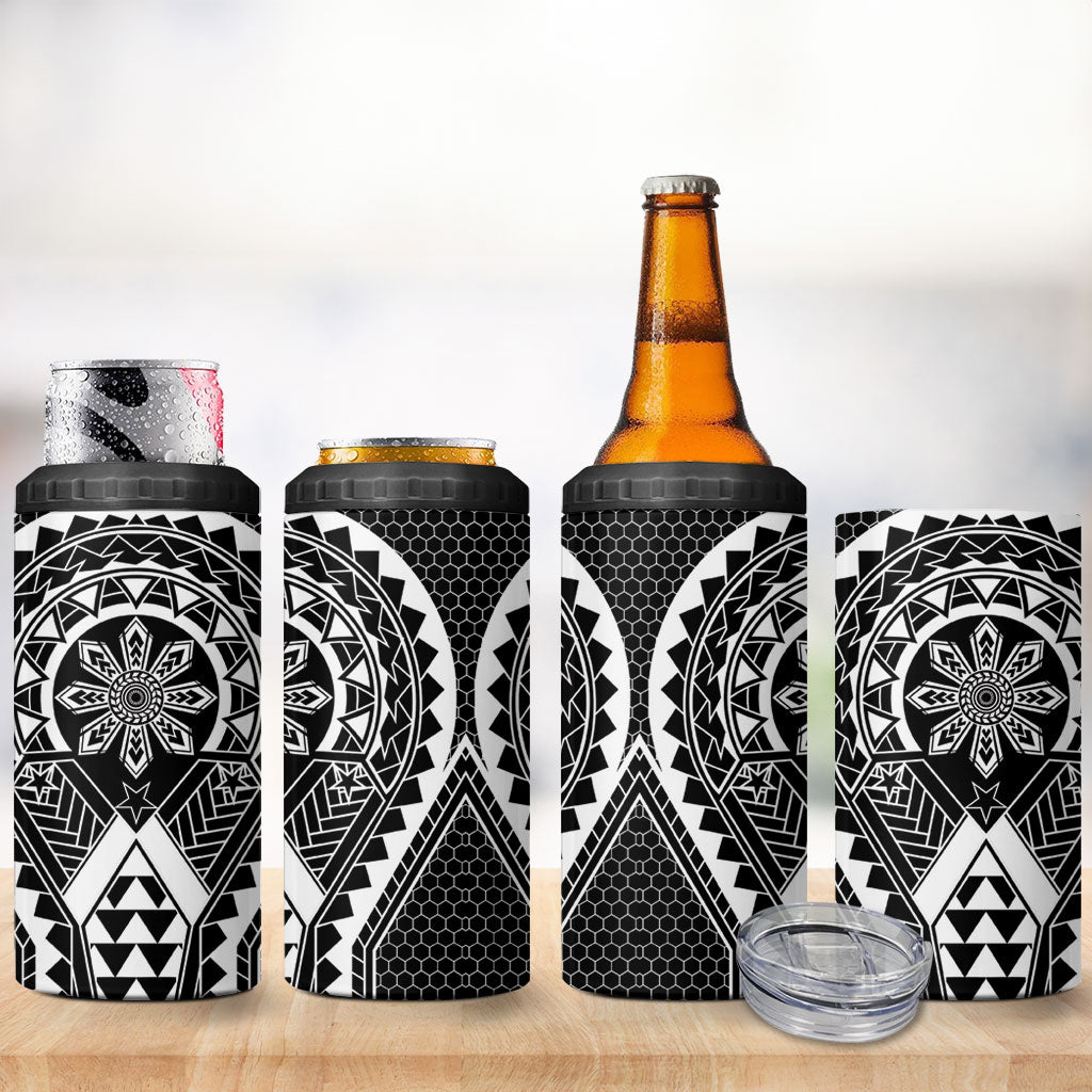 Philippines Batok Tribal Inspired Tattoo Black 4 in 1 Can Cooler Tumbler