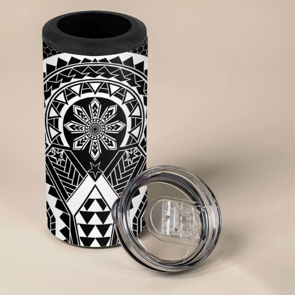 Philippines Batok Tribal Inspired Tattoo Black 4 in 1 Can Cooler Tumbler
