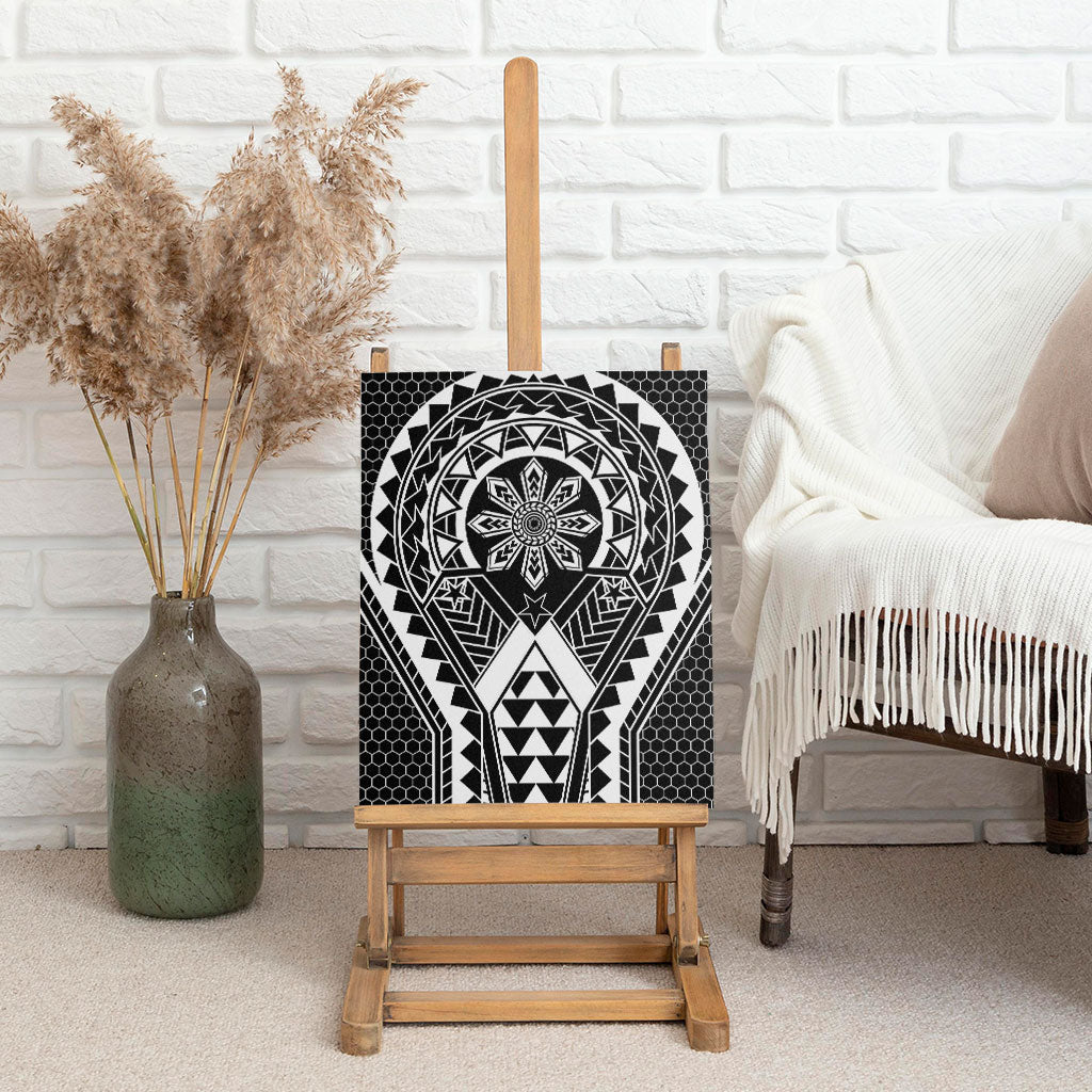 Philippines Batok Tribal Inspired Tattoo Black Canvas Wall Art