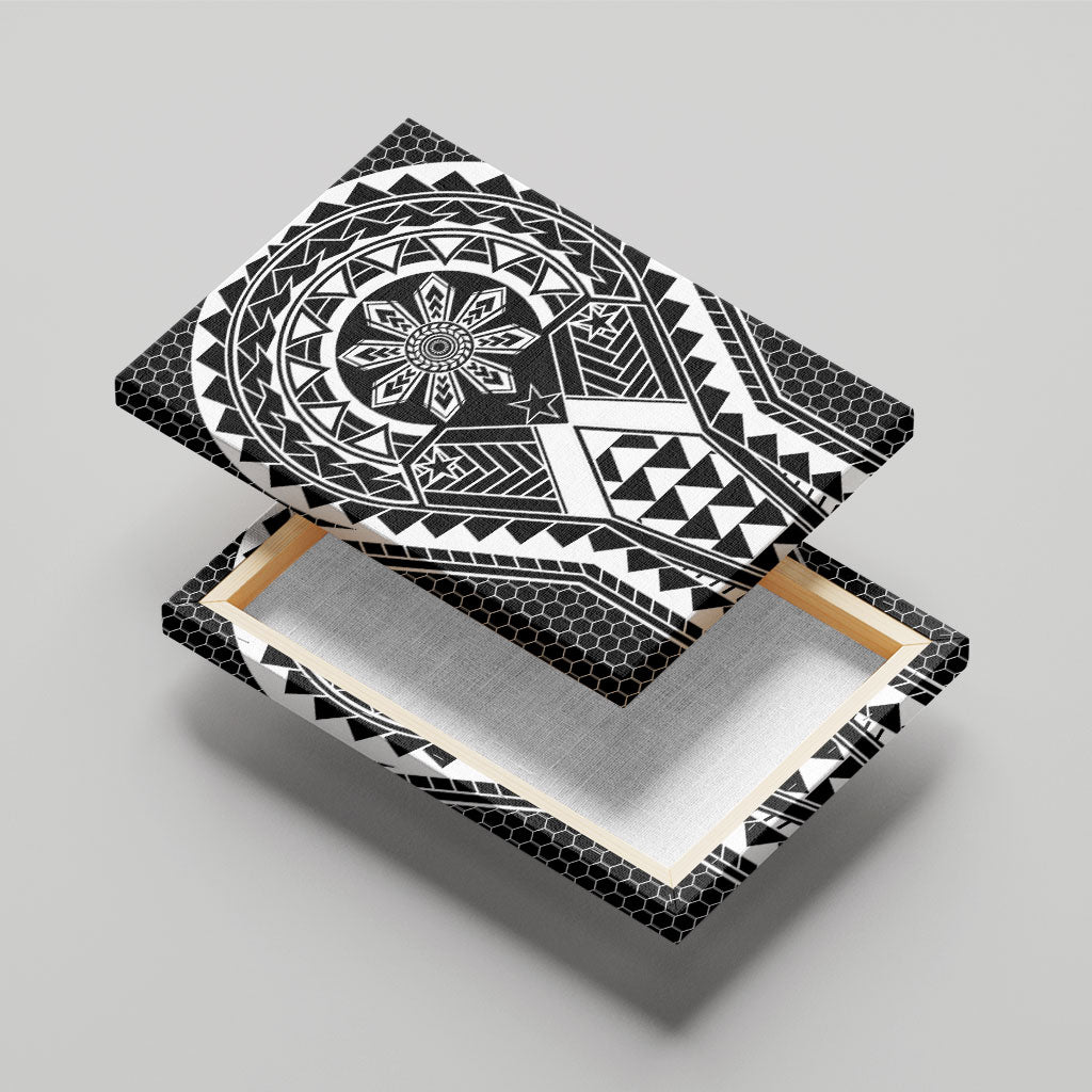 Philippines Batok Tribal Inspired Tattoo Black Canvas Wall Art