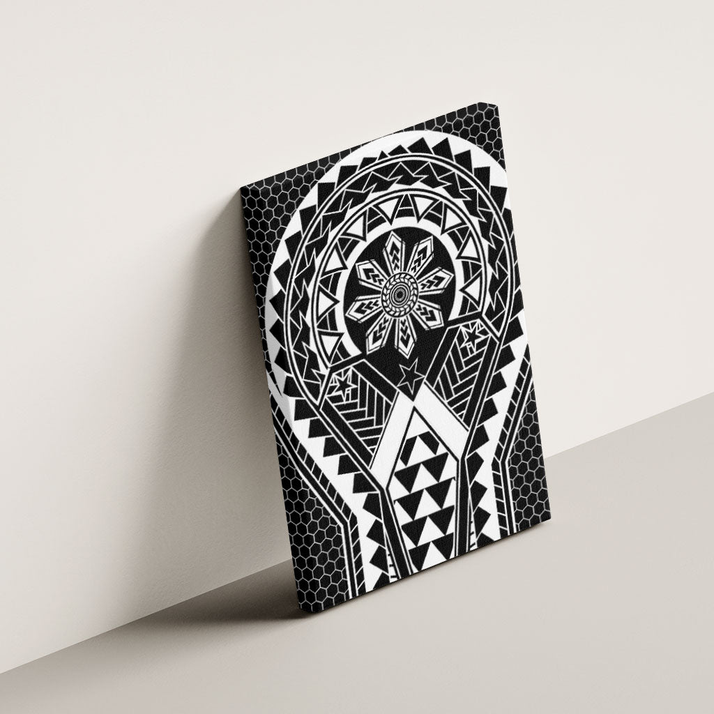 Philippines Batok Tribal Inspired Tattoo Black Canvas Wall Art