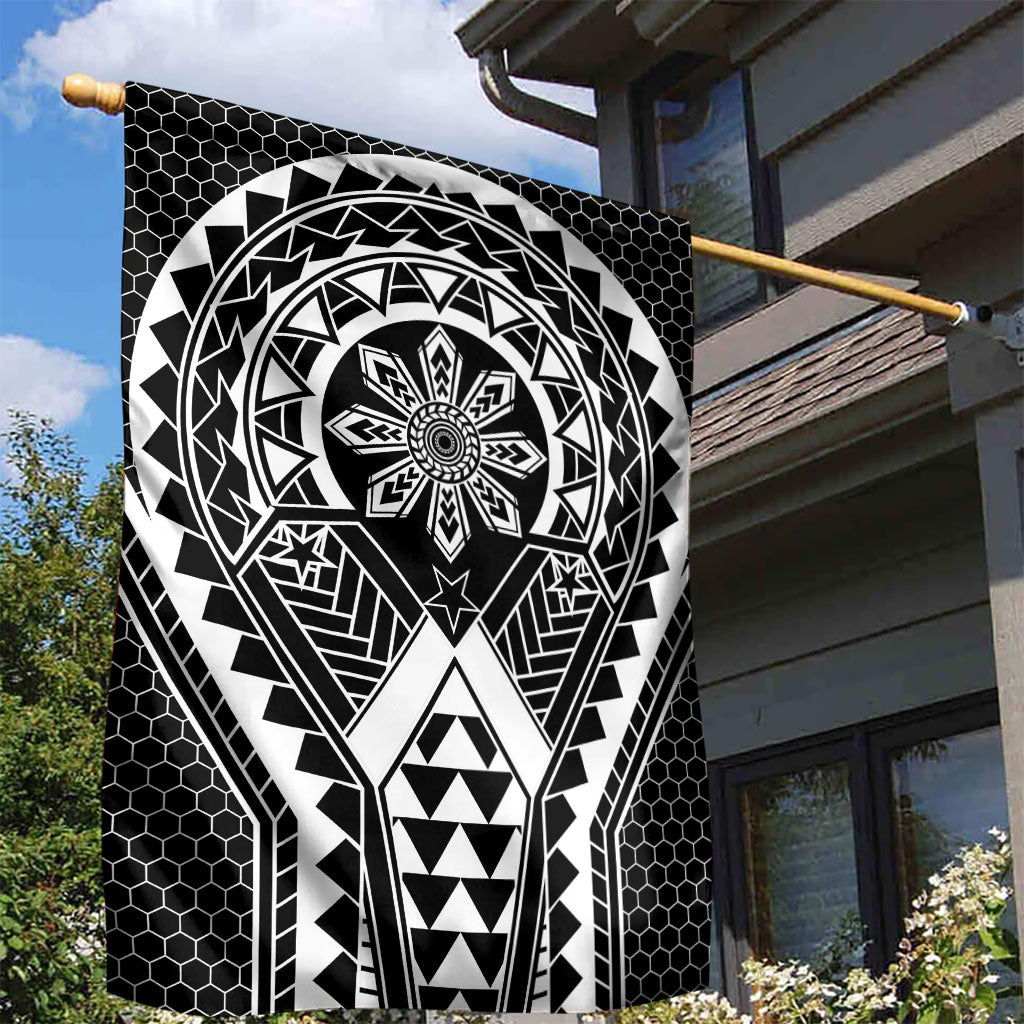 Philippines Batok Tribal Inspired Tattoo Black Garden Flag