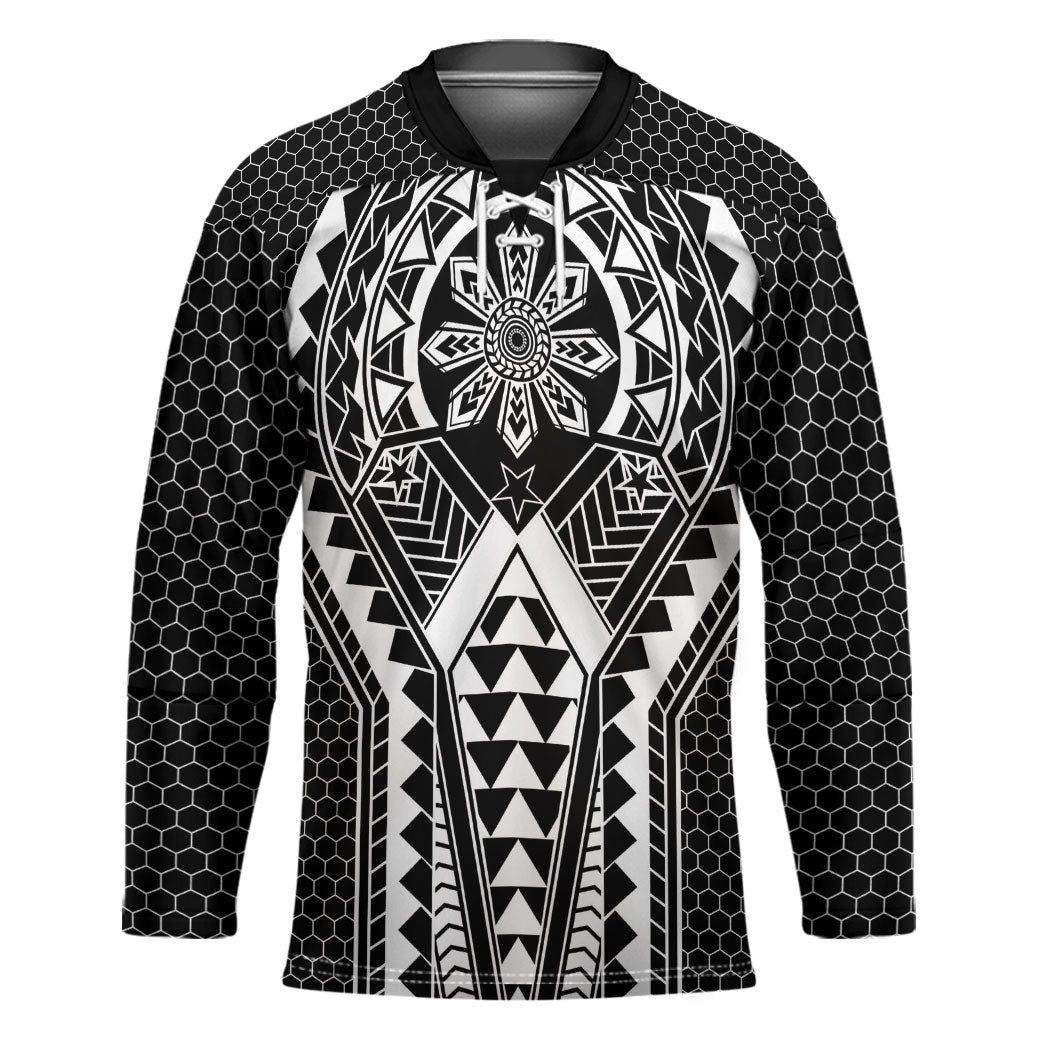Philippines Batok Tribal Inspired Tattoo Black Hockey Jersey